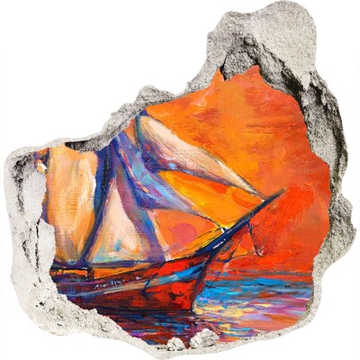 Foto fotografie díra na zeď Západ slunce na moři