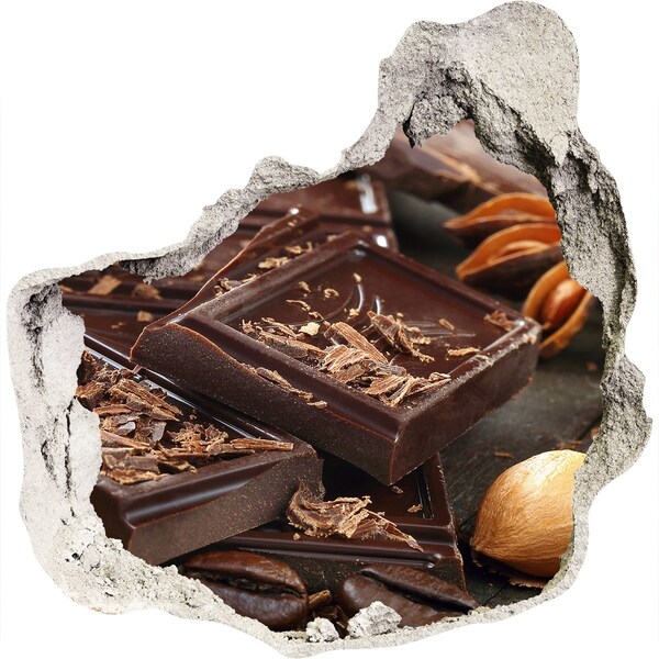 Nálepka 3D díra beton Čokoládová lahůdka