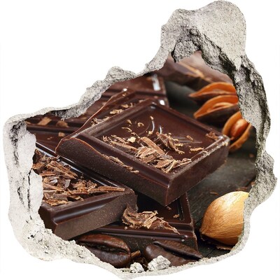 Nálepka 3D díra beton Čokoládová lahůdka