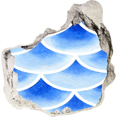 Fotoobraz díra na stěnu nálepka Vodní vlny v díře ve zdi