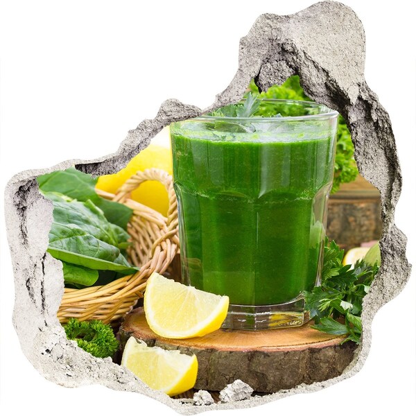 Nálepka 3D díra Zelený koktejl v přírodním prostředí