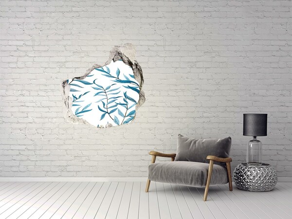 Nálepka 3D díra na zeď samolepící Zelená oáza v betonu