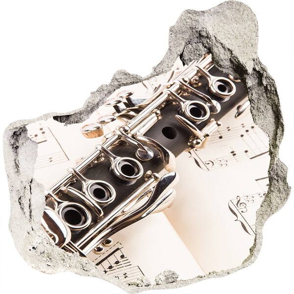 Fotoobraz díra na stěnu nálepka Hudební díra ve zdi