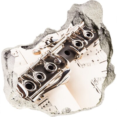 Fotoobraz díra na stěnu nálepka Hudební díra ve zdi