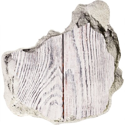 Fotoobraz díra na stěnu Dřevěná deska v poškozené zdi