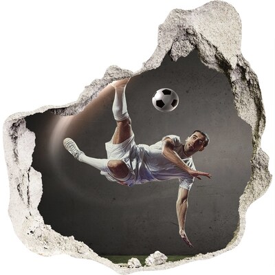 Samolepící díra na stěnu nálepka Fotbalový skok v akci