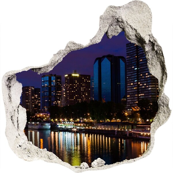 Fototapeta díra na zeď 3D Noční panorama města