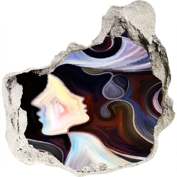 Díra 3D fototapeta na stěnu Tváře v chaosu barev