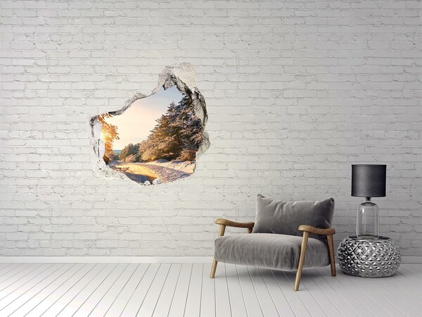 Nálepka fototapeta 3D Zimní krajina v lese