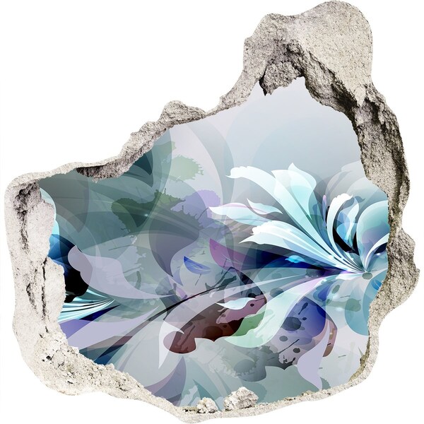 Samolepící díra nálepka Květinová iluze v betonu