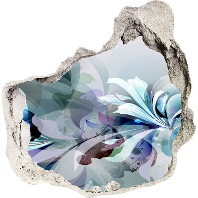 Samolepící díra nálepka Květinová iluze v betonu