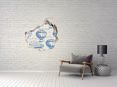 Fotoobraz díra na stěnu Balony s vzducholodě