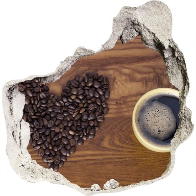 Fototapeta díra na zeď I love coffee