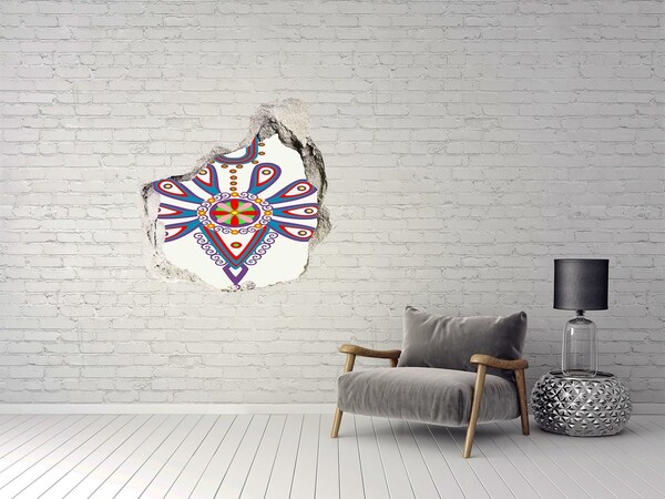 Díra 3D fototapeta nálepka Barevný vzor na pozadí poškozené zdi
