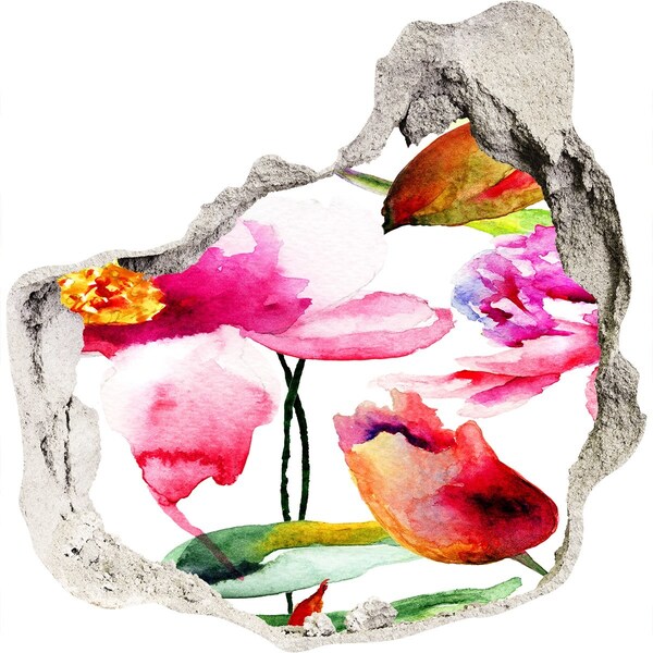 Díra 3D fototapeta nálepka Květinová zahrada za zdí