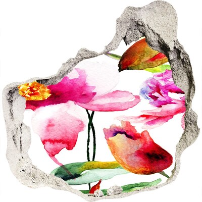 Díra 3D fototapeta nálepka Květinová zahrada za zdí