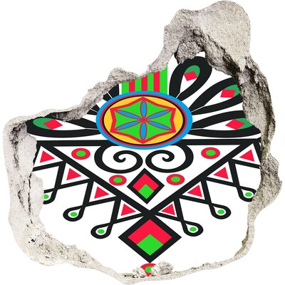 Díra 3D fototapeta na stěnu Barevný lidový vzor