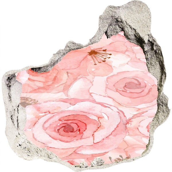 3D díra na zeď Květinová malba v díře ve zdi