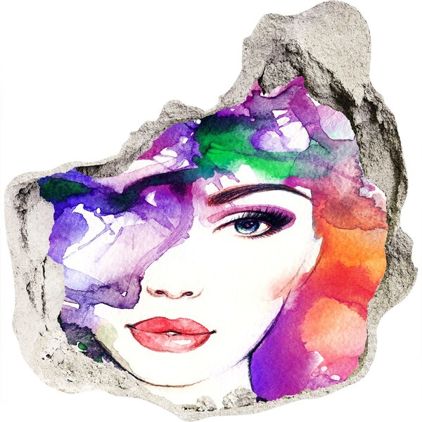 Díra 3D fototapeta na stěnu Portrét v barevné vodě