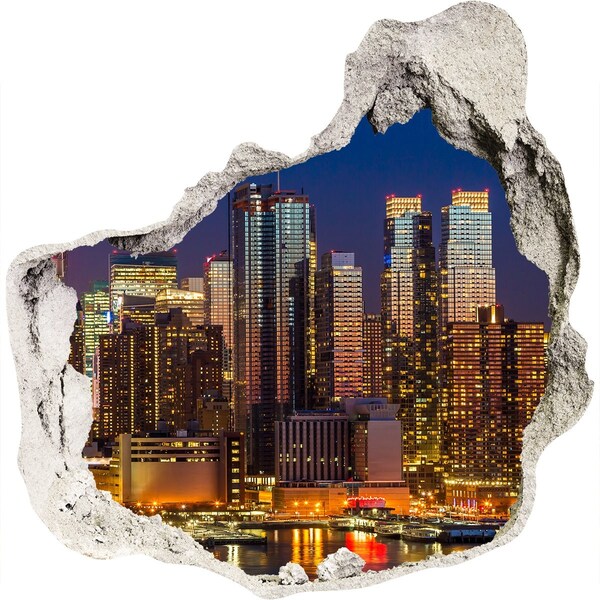 Fototapeta díra na zeď 3D Noční panorama města