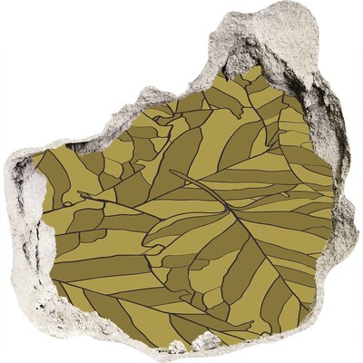 3D díra na zeď Listy v betonu