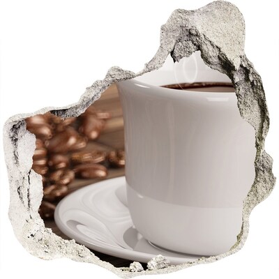 Samolepící nálepka beton Káva a fazole na zdi na pozadí