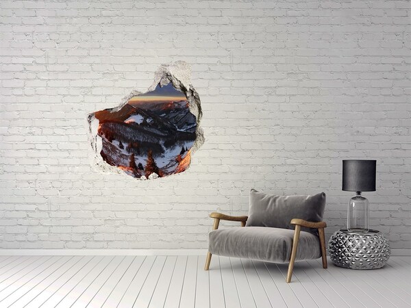 Nálepka fototapeta 3D výhled Zimní horská krajina