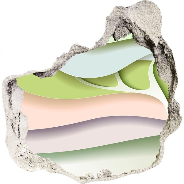 Díra 3D fototapeta nálepka Rozbitá zeď s výhledem na krajinu