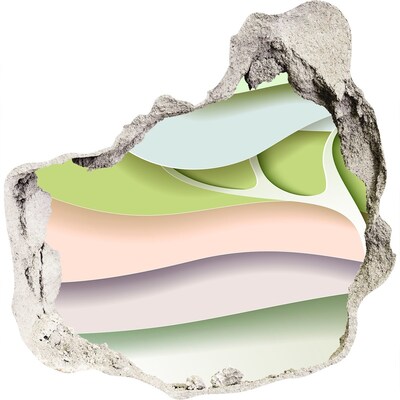 Díra 3D fototapeta nálepka Rozbitá zeď s výhledem na krajinu