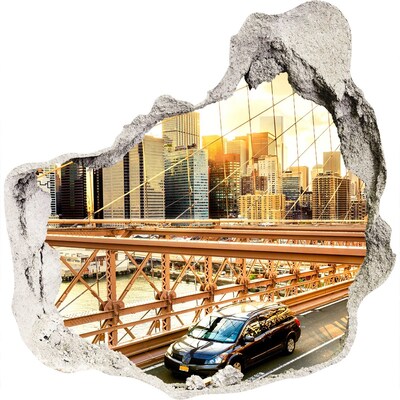 Fototapeta díra na zeď 3D Brooklynský most při západu slunce