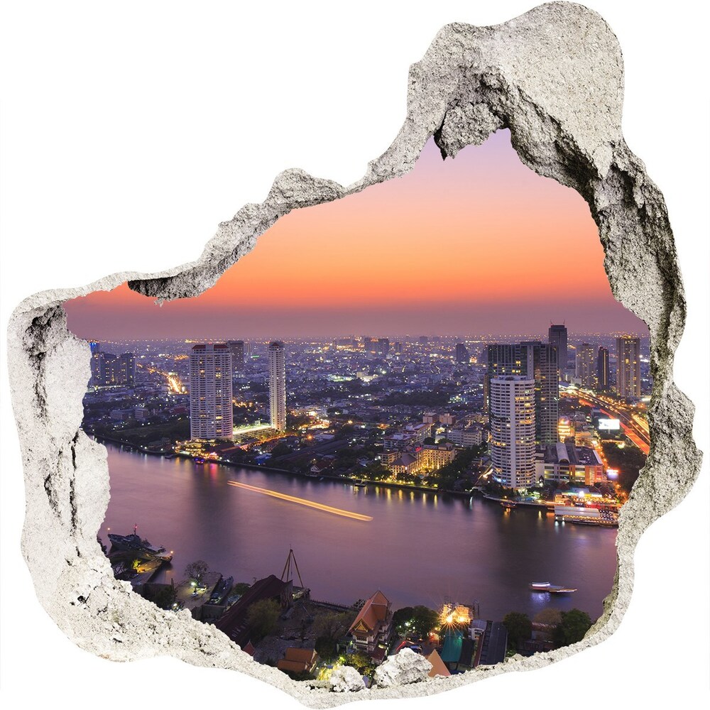 Fototapeta díra na zeď 3D Bangkok západ