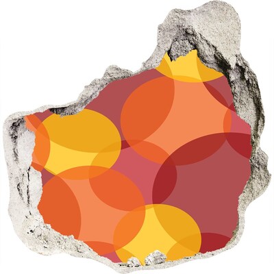 Díra 3D fototapeta na stěnu Barevné kruhy na betonovém pozadí