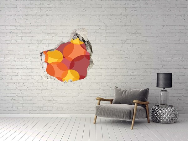 Díra 3D fototapeta na stěnu Barevné kruhy na betonovém pozadí