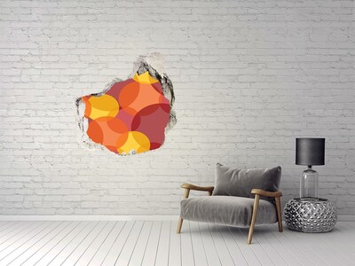 Díra 3D fototapeta na stěnu Barevné kruhy na betonovém pozadí