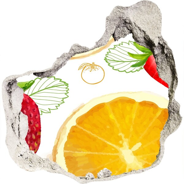 Samolepící nálepka beton Ovocný ráj Díra ve zdi