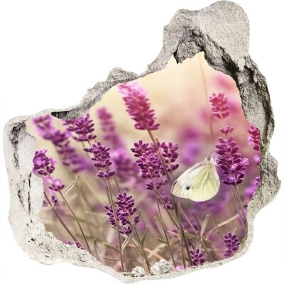 Samolepící díra nálepka beton Květinový ráj s motýlem