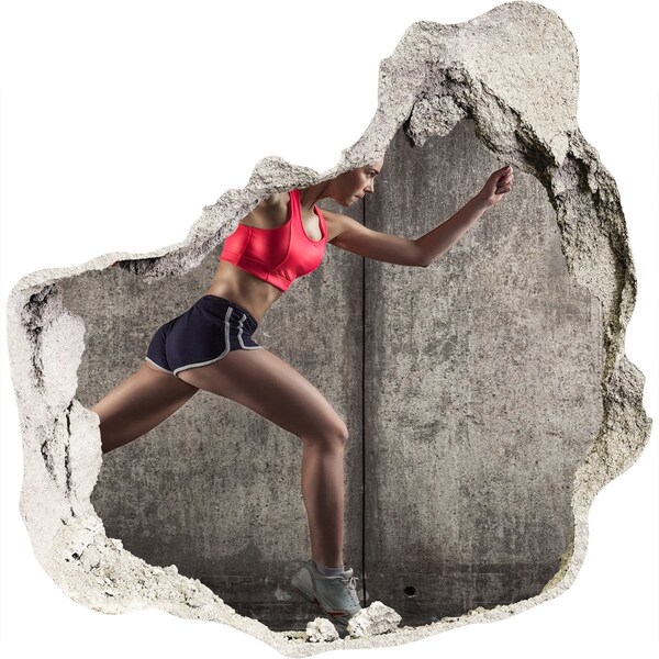 Foto fotografie díra na zeď Běžec v akci