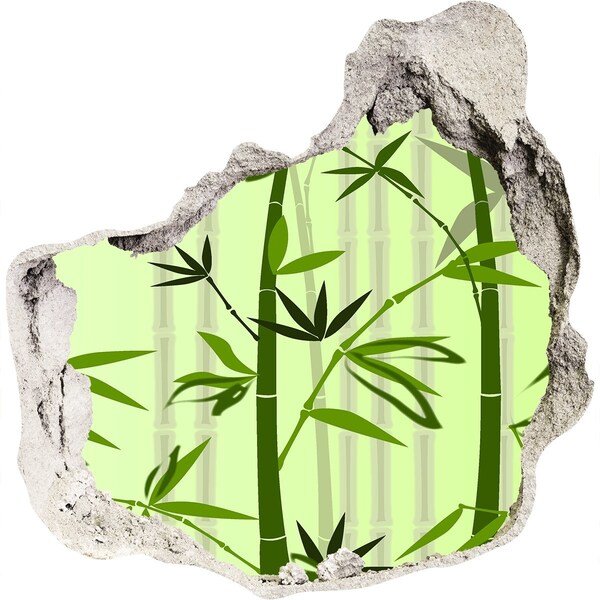 Samolepící díra nálepka beton Zelený bambusový les