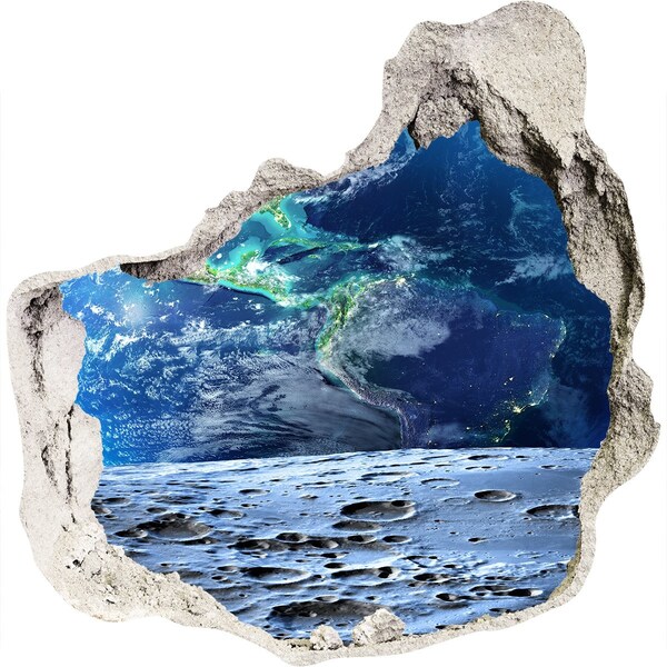 Foto fotografie díra na zeď Kosmický pohled z díry ve zdi