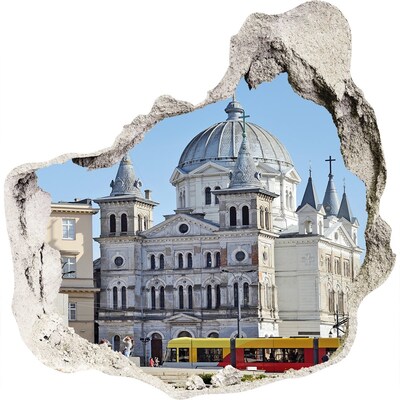 Fototapeta díra na zeď 3D Historická katedrála ve městě