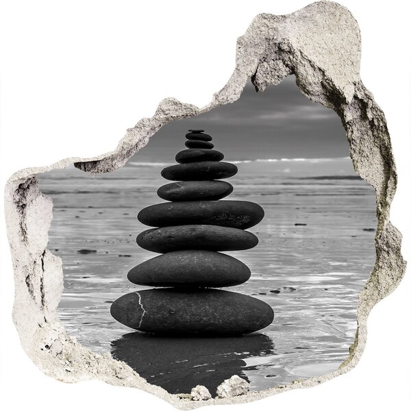 Díra 3D fototapeta nálepka Kamenné věže na pláži