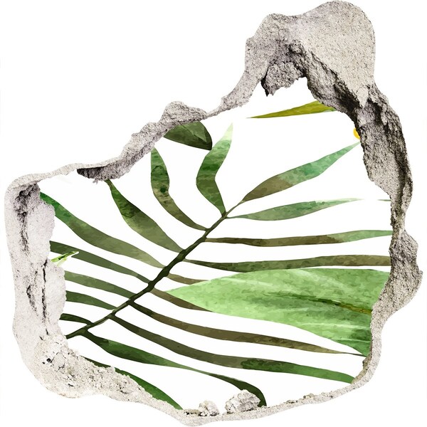 3D díra nálepka Zelená palma skrz díru ve zdi