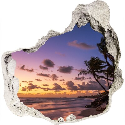 Nálepka fototapeta 3D výhled Západ slunce na pláži