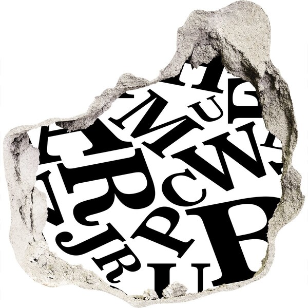 Fotoobraz díra na stěnu Rozbitá písmena na zdi