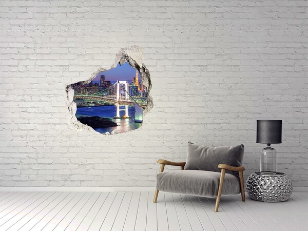 Fototapeta díra na zeď 3D Tokijský most v noci