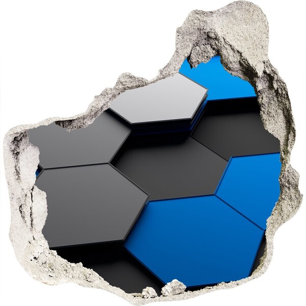 Díra 3D fototapeta na stěnu Moderní šestiúhelníky ve zdi