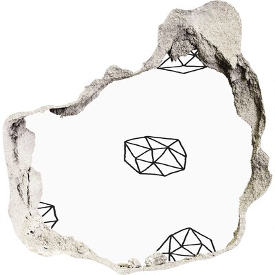 Fotoobraz díra na stěnu Zlaté diamanty v díře ve zdi