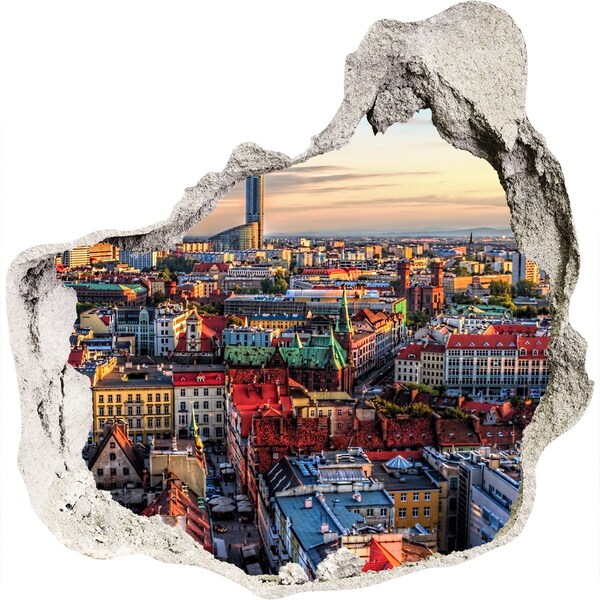 Fototapeta díra na zeď 3D Pohled na město z ptačí perspektivy