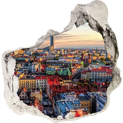 Fototapeta díra na zeď 3D Pohled na město z ptačí perspektivy