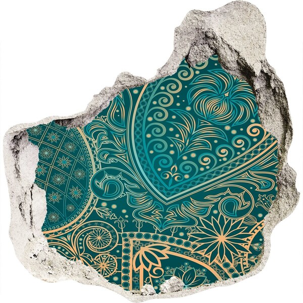 Fotoobraz díra na stěnu Zelený bohémský vzor